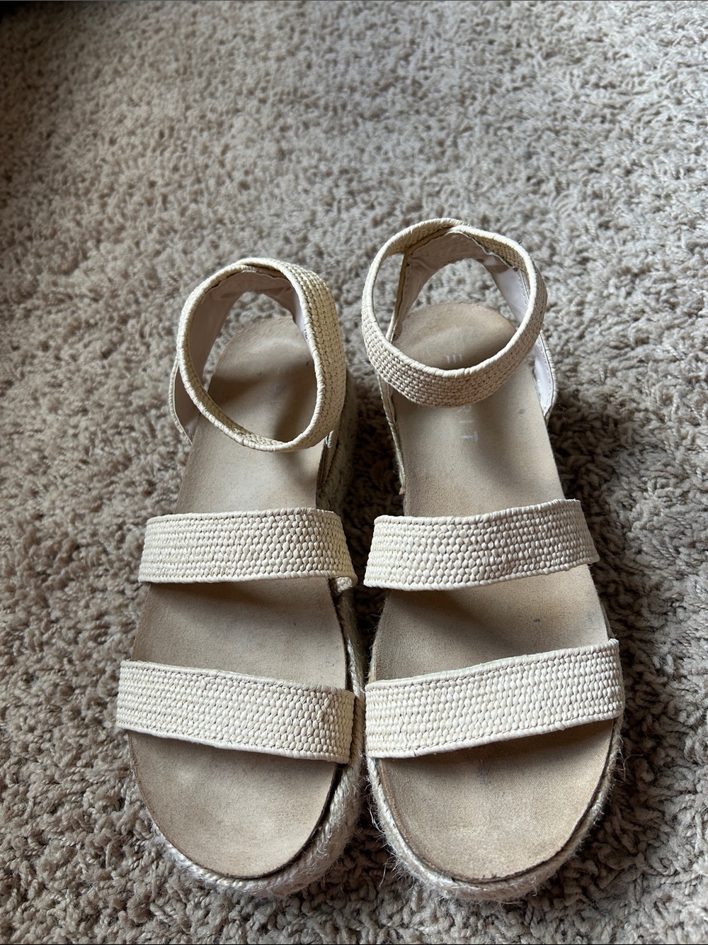 Espirit Women’s Cream Woven Strap Sandals